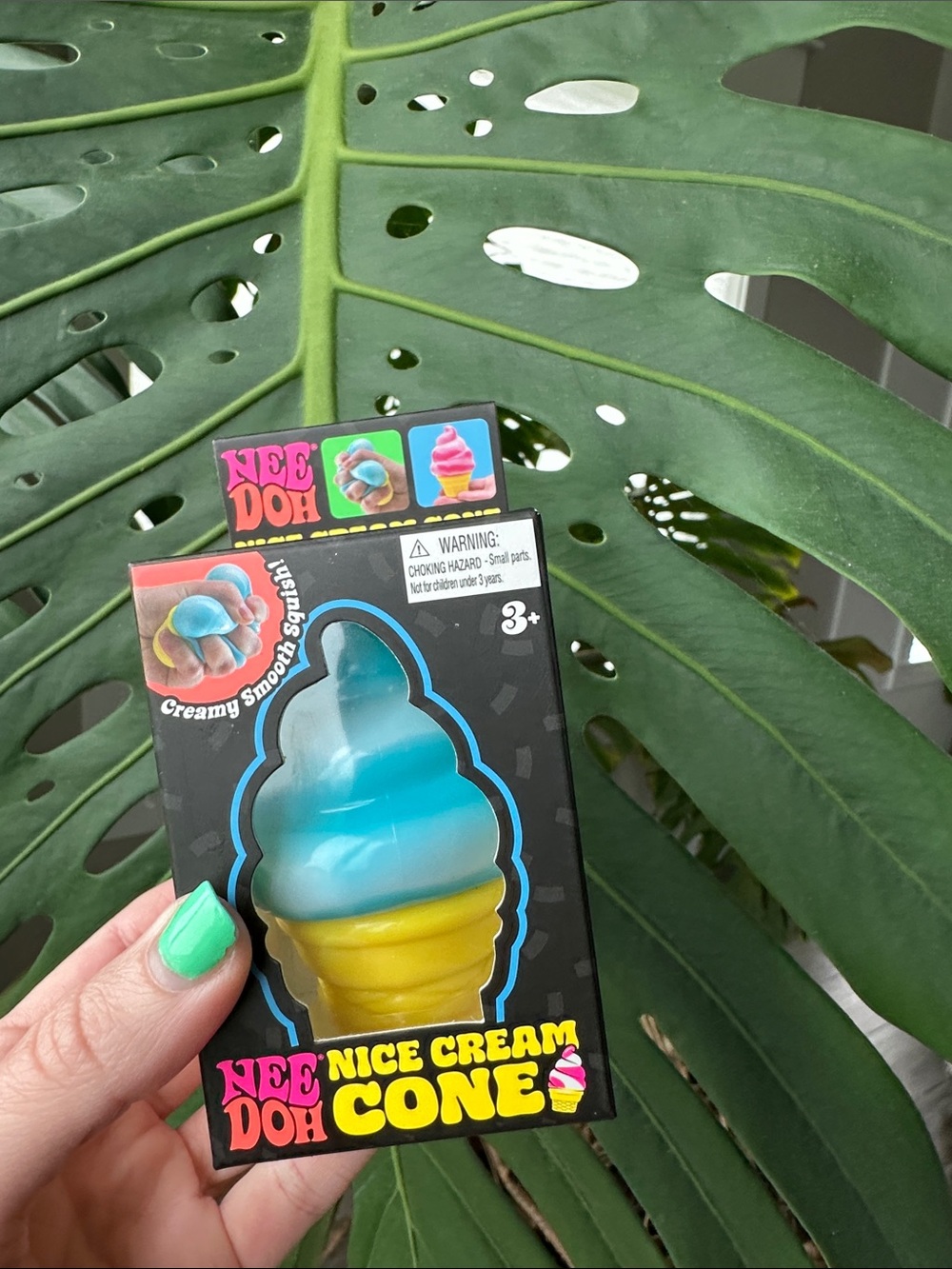 Needoh Nice Cream Cone Stress Toy – Blue & Yellow